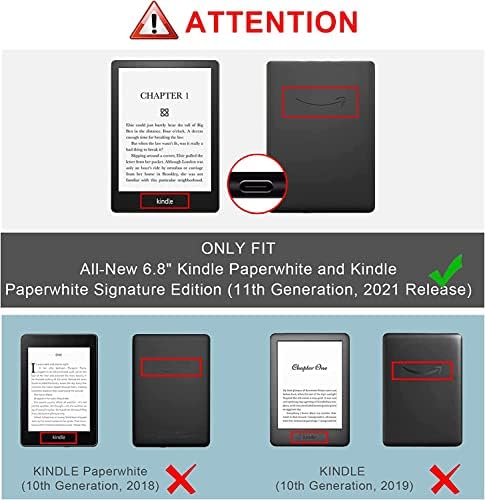 Kindle Paperwhite için Kılıf standı, El Kayışı ile Premium Dayanıklı PU Kapak, Otomatik Uyandırma/Uykuyu Destekler,