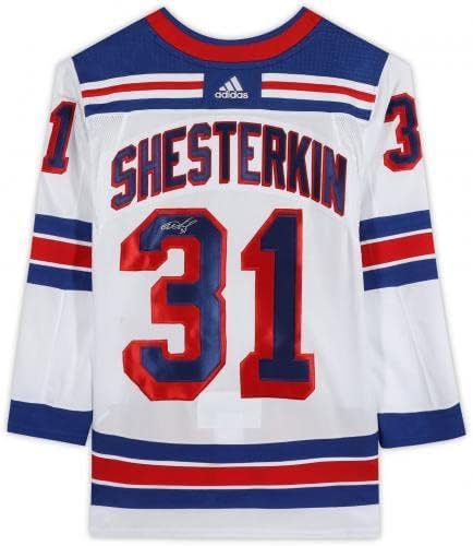 Çerçeveli Igor Shesterkin New York Rangers İmzalı Beyaz Adidas Otantik Forma-İmzalı NHL Formaları