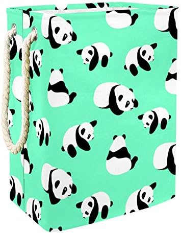 Inhomer Panda Ayı Vektör Arka Plan 300D Oxford PVC Su Geçirmez Giysiler Sepet Büyük çamaşır sepeti Battaniye Giyim
