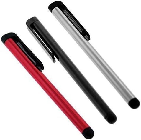 Özel Kapasitif Dokunmatik 3 Paketi ile Samsung Galaxy Tab S3 ile Uyumlu Tek Styz Premium Stylus! (Siyah Gümüş kırmızı)
