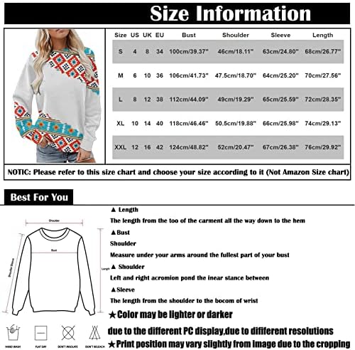 Kadınlar için kazak Yuvarlak Boyun Casual Tees Uzun Kollu Baskılı Üstleri Kazak Kazak Slim Fit Gevşek T Shirt