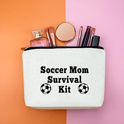 Gfhzdmf Futbol Anne Hediye Kadınlar için Makyaj Çantası Takım Anne Hediye için Futbol Anne Futbol Antrenörü Hediye