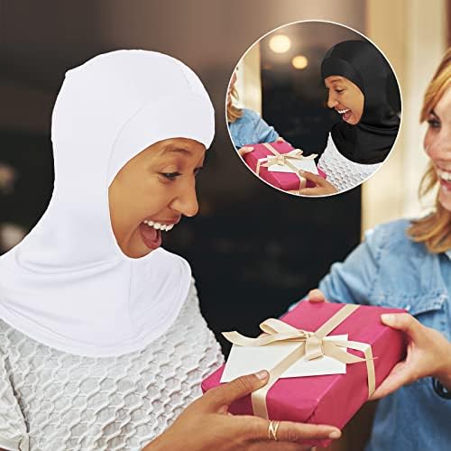 4 Adet Modal Başörtüsü Kap Ayarlanabilir Müslüman Sıkı Türban Tam Kapak Şal Kap Tam Boyun Kapsama Bayan için