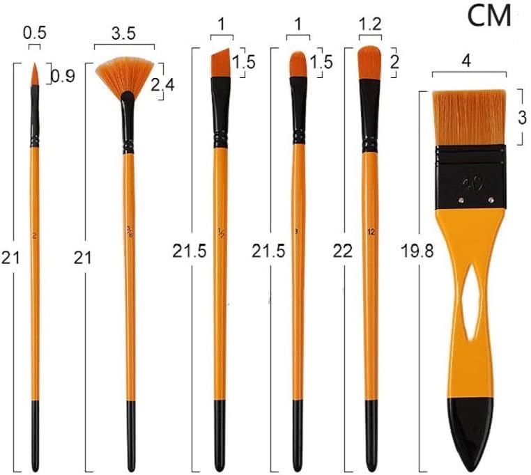 yok 6 adet / takım Naylon Karışık Ahşap kalemlik Yağlı Boya Fırçası Akrilik Fırça Yağlı Boya Fırçası Sanat Malzemesi