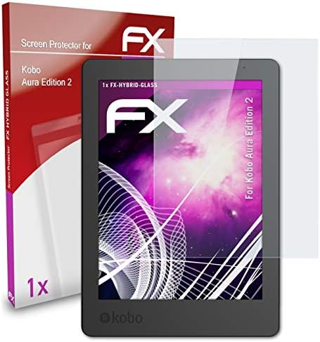 atFoliX Plastik Cam koruyucu Film ile uyumlu Kobo Aura Edition 2 Cam Koruyucu, 9H Hibrid Cam FX Cam Ekran Koruyucu