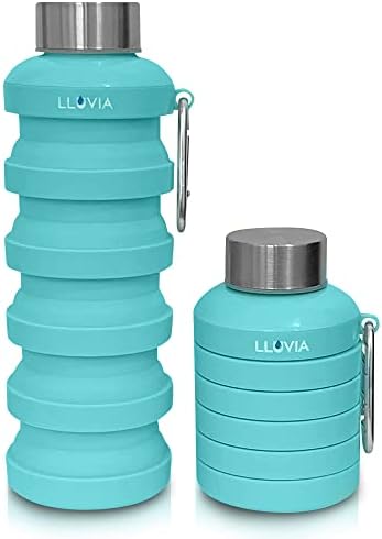 LLUVİA Katlanabilir Su Şişesi Silikon Kullanımlık BPA Ücretsiz Seyahat Su Şişeleri için Yoga Yürüyüş Kamp Spor Açık