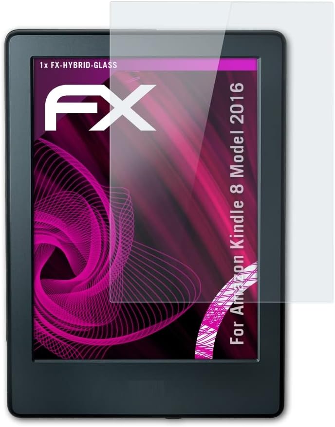 Amazn Kindl 8 Model ile Uyumlu atFoliX Plastik Cam Koruyucu Film Cam Koruyucu, 9H Hibrit Cam FX Plastik Cam
