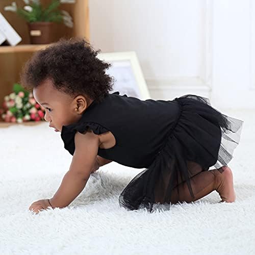 SOBOWO Bebek Kız Benim Küçük Siyah Tutu Elbise Bodysuit 0-24 M