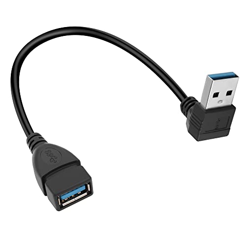 GELRHONR 90 Derece Kısa USB 3.0 Uzatma Kablosu 0.2 M Tip A Erkek A Dişi Uzatma Kablosu Veri Aktarımı uzatma kablosu