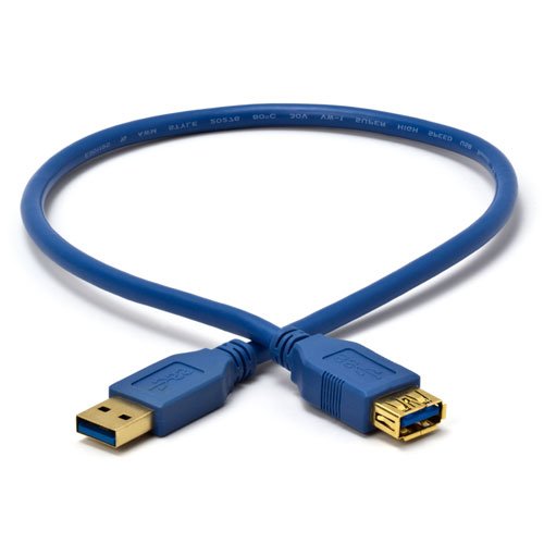 1.5 FT Mavi Yüksek Hızlı USB 3.0 A / A Erkek / Dişi Veri Kablosu