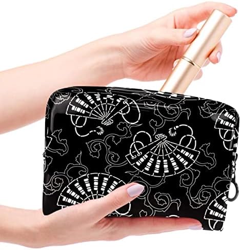 TBOUOBT Kozmetik Çantaları Makyaj Çantaları Kadınlar için, Küçük Makyaj Çantası Seyahat Çantaları, Japon Tarzı Siyah