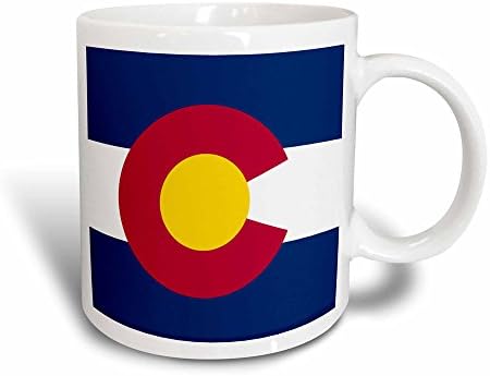 3dRose Colorado Bayrağı Kupa, 1 Adet (1'li Paket), Siyah