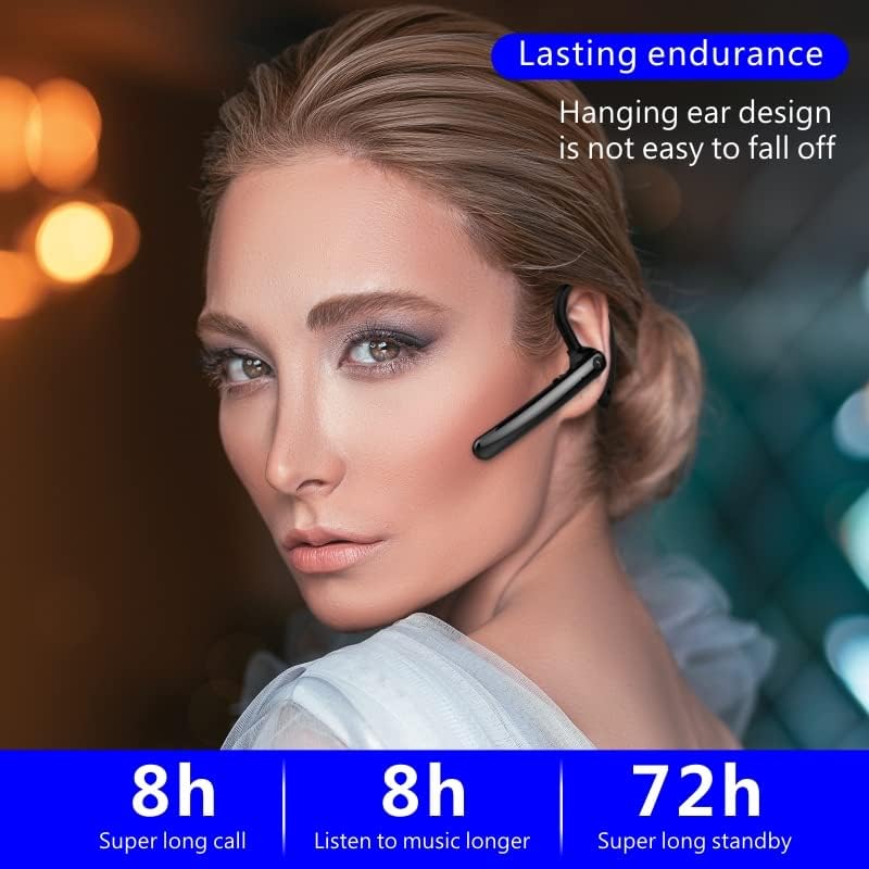 Cep Telefonları için RISTARWH Bluetooth Kulaklık Çift Mikrofonlu Bluetooth V5.0 Kulaklık Ofis/Sürüş/Spor için Gürültü