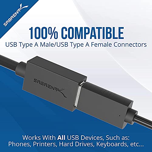 SABRENT 22AWG USB 3.0 Uzatma Kablosu A Erkek-Dişi [Siyah] 3 Fit (CB-3030)