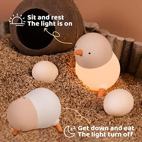 Sevimli Civciv Lambası, Çocuklar için Civciv Gece Lambası, Silikon Kısılabilir Kreş Gece Lambası,LED Squishy Hayvan