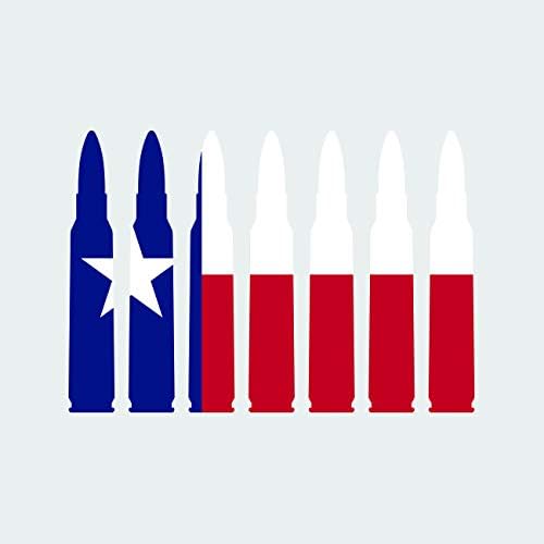 Teksas Bayrağı Mermi Cephane Sticker Kendinden Yapışkanlı Vinil Çıkartması FA Graphix TX .223 5,56 mm 2a 2. Silah