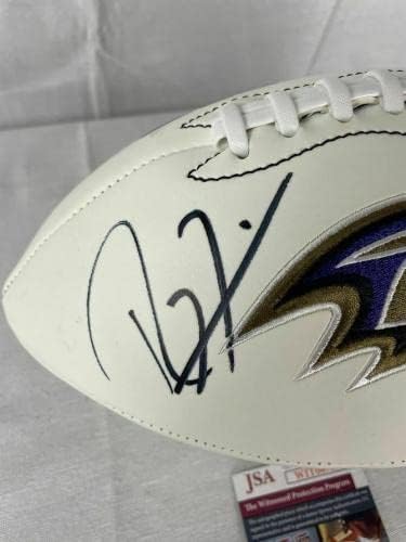 Ray Lewis imzalı Ravens memorial futbolu imzaladı JSA WIT087087-İmzalı Futbol Topları