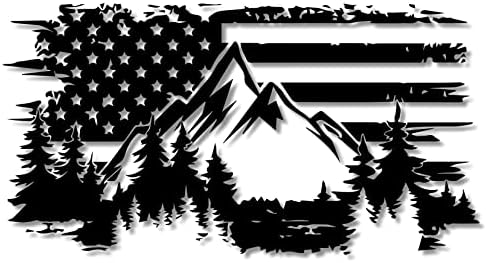 Amerikan Bayrağı Dağlar Araba Çıkartması-Kötü Balık Özel Çıkartmalar-Patriots için Komik Sevimli Etiket-Yüksek kaliteli