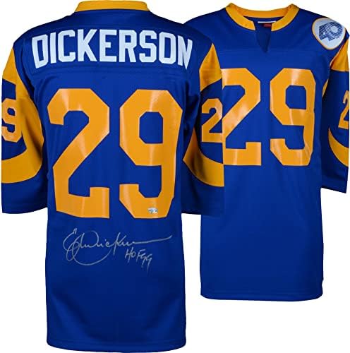 Eric Dickerson Los Angeles Rams İmzalı 1985 Gerileme Mitchell & Ness Mavisi HOF 99 Yazılı Otantik Forma - İmzalı