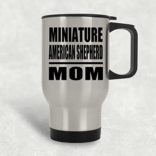 Designsify Minyatür Amerikan Çoban Anne, Gümüş Seyahat Kupa 14 oz Paslanmaz Çelik Yalıtımlı Bardak, Hediyeler için