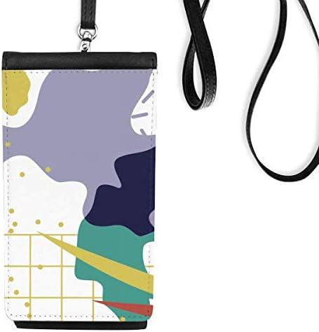 Kafes s sanat desen telefon cüzdan çanta asılı cep kılıfı siyah cep