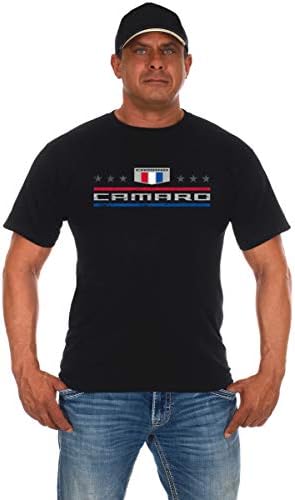 JH tasarım GRUBU erkek Chevy Camaro T-Shirt Yıldız ve Barlar Ekip Boyun Gömlek 2 Renkler