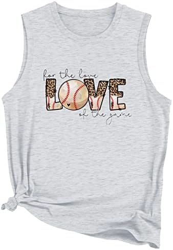 Beyzbol tankı Üstleri Kadınlar için Aşk Mektubu Baskı Yelek Gömlek Kaşkorse Kolsuz Tişört Komik Sevimli Grafik Baskı