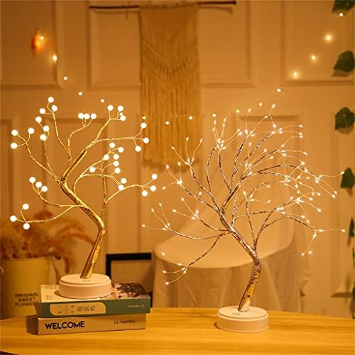 UXZDX gece ışık Mini noel ağacı bakır tel çelenk lamba çocuklar için ev yatak odası dekorasyon dekor peri ışık tatil