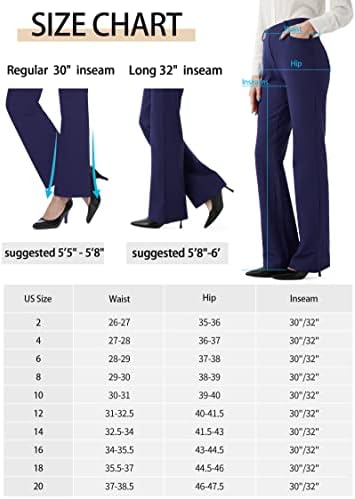 Kadın Sıkı Bootcut takım elbise pantalonları Ofis Işleri Iş Rahat Pantolon Cepler ıle 30/32 Inseam