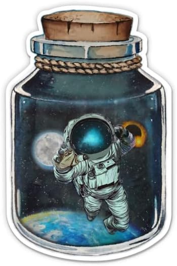 Bir Şişe içinde Uzay Astronotu Çıkartmalar - 2 Paket 3 Çıkartmalar-Araba, Telefon, Su Şişesi, Dizüstü Bilgisayar