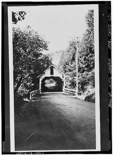 Tarihselfindings Fotoğraf: Kapalı Köprü, Santa Cruz, Santa Cruz ilçesi, Kaliforniya, CA, HABS, Amerika Birleşik Devletleri,