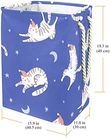 NDKMEHFOJ Uyku Kediler çamaşır sepeti Sepetleri Su Geçirmez Kirli Giysiler Sıralayıcısı Katlanabilir Yumuşak Saplı