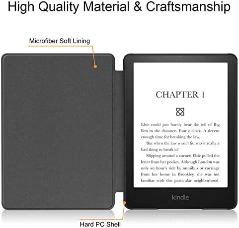 Kindle Paperwhite 2018 için Flip Case (Yalnızca 10. Nesil - 2018 Sürümü), Ultra İnce İnce PU Deri + PC Arka Kapak