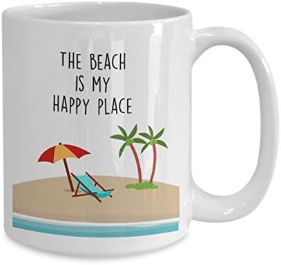 Plaj benim mutlu yer kupa-Komik Çay Sıcak Kakao Kahve Fincanı-Yenilik Doğum Günü Noel Yıldönümü Gag Hediyeler Fikir