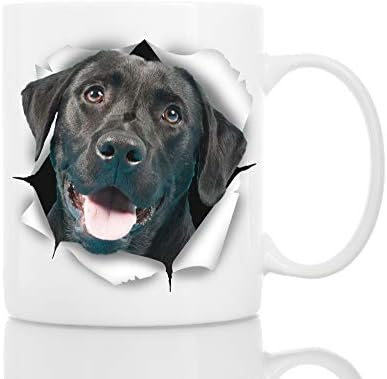 Sevimli siyah Labrador köpek kupa - Seramik komik kahve kupa-Mükemmel köpek sevgilisi hediye-Sevimli yenilik kahve