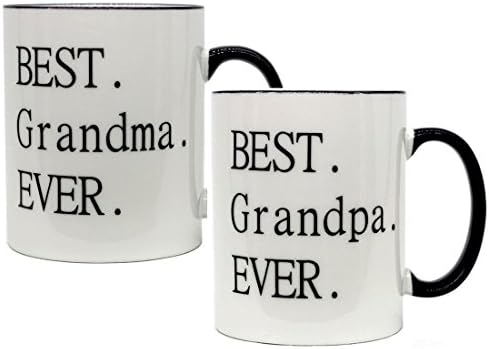 Mecai Dedesi Hediyeler-En İyi Büyükanne / büyükbaba hiç -11 OZ seramik Kahve Kupalar 2 set - Yenilik Noel Doğum Günü