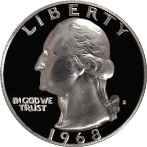 1968 S Mücevher Kanıtı Washington Çeyrek ABD Parası