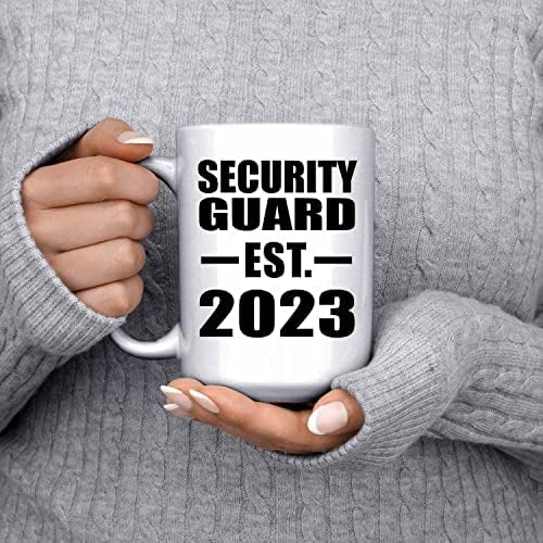Designsify Güvenlik Görevlisi est'yi Kurdu. 2023, 15oz Beyaz Kahve Kupa Seramik Çay Bardağı Drinkware Kolu, Hediyeler