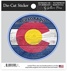 Kalıp Kesim Etiket Colorado, Rustik Eyalet Bayrağı, Kontur vinil yapışkan 3 ila 6 inç, (Arabalar için Su geçirmez