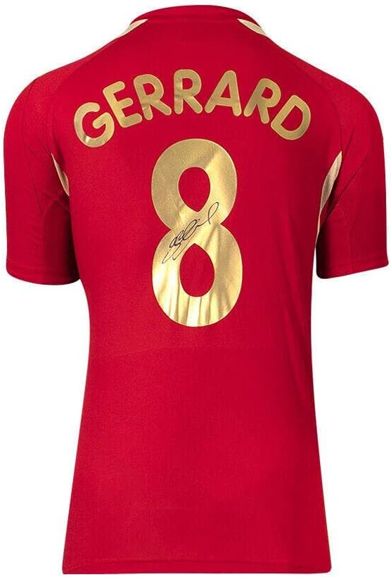 Steven Gerrard İmzalı Liverpool Forması-2005-2006, 8 Numaralı Altın İmzalı-İmzalı Futbol Formaları