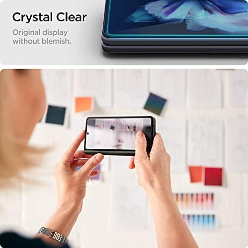 Galaxy Z Fold 3 için tasarlanmış Spigen Temperli Cam Ekran Koruyucu [Ön + Menteşe]