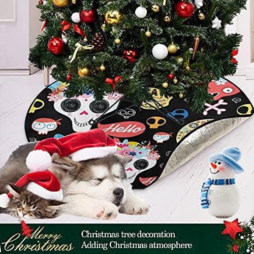 vısesunny Noel Ağacı Mat Karikatür Şeker Kafatası Ağacı Standı Mat Zemin Koruyucu Emici Ağacı Standı Tepsi Mat Zemin