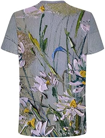 MIASHUI ışık uzun kollu bayan yaz rahat baskılı Kısa Kollu Ekip boyun gömlek gevşek günlük t Shirt T Shirt kadın