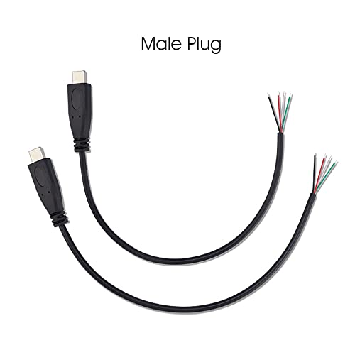 KSOPUERT 4 Adet C Tipi USB Çıplak Tel Açık Uçlu Kablo 3.3 FT 5V 2.1 A 4 Çekirdek Güç ve Veri İletimi Pigtail Onarım