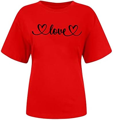 2023 Elbise Kısa Kollu Pamuklu Kalp Aşk Grafik Bluz T Shirt Bayan Yaz Sonbahar Bluz UG UG