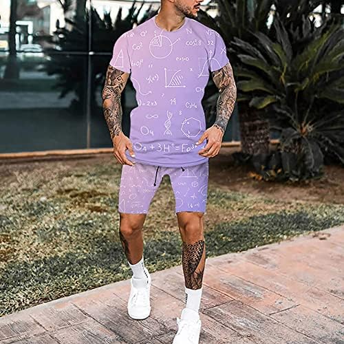 Bmısegm Yaz Büyük ve Uzun Gömlek Erkekler için erkek 3D Kısa Kollu Takım Elbise Şort Plaj Tropikal HawaiianSS Vücut