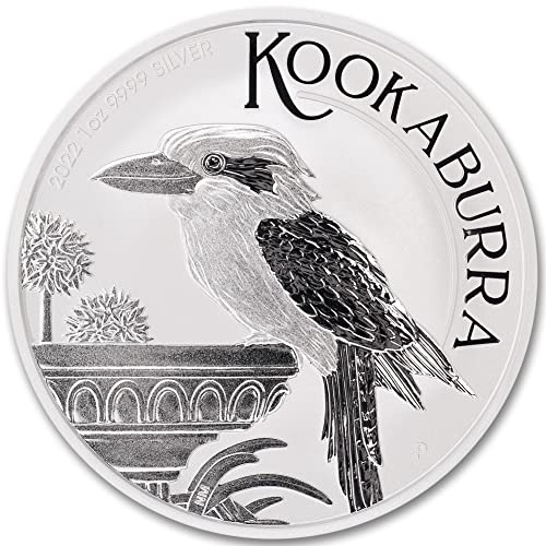 2022 AU Avustralya 1 oz Gümüş Kookaburra Sikke Orijinallik Sertifikası ile Parlak Dolaşımsız (Kapsül içinde) $1 BU