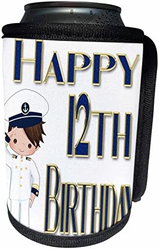 3dRose Sevimli Bir Askeri Donanma Çocuğuyla 12. Doğum Günün Kutlu Olsun-Can Cooler Bottle Wrap (cc_359447_1)