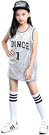 lonakids Kızlar Dans Tank Top Sequins Kostüm Kolsuz Parlak Hip Hop Modern Caz Dansçı Elbise