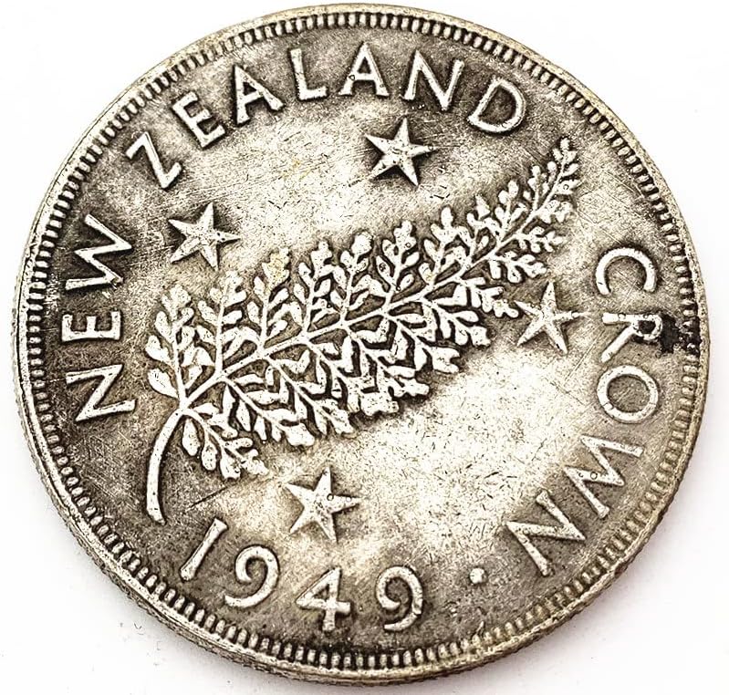 Yeni Zelanda Geri Buğday Kulak Gümüş Dolar 1949 Kral George VI Anıt Gümüş Sikke Gümüş Yuvarlak Bronz Sikke